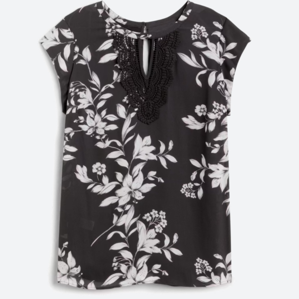 Black and white crocheted tank top